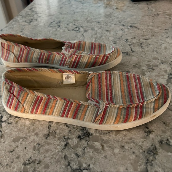 Gently Used Striped Slip-on Flats - Picture 2 of 6